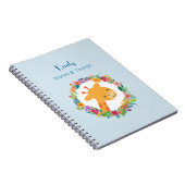Kute Giraffe met een gepersonaliseerde Floral Wrea Notitieboek (Rechterzijde)