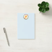 Kute Giraffe met een Waterverf Floral Wreater Post-it® Notes (Kantoor)