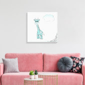 Kute Giraffe met hart en wolken Canvas Afdruk (Insitu (Woonkamer))