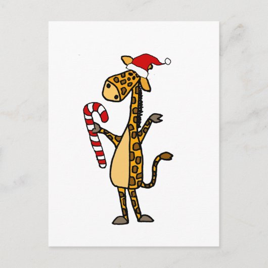 Kute Giraffe met kerstkerstkerstCartoon Briefkaart (Voorkant)