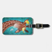 Kute Giraffe met vogels Bagagelabel (Voorkant horizontaal)