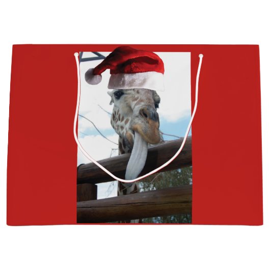 Kute Giraffe Teken uit voor Kerstmis Groot Cadeauzakje (Voorkant)