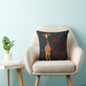 Kute Giraffe tekening, festive red green garland Kussen (Stoel)