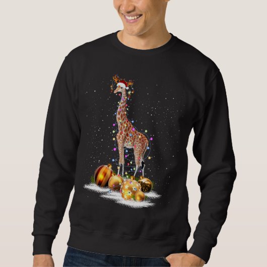Kute Giraffe verlicht Santa Hat Sweater Xmas Tree  (Voorkant)