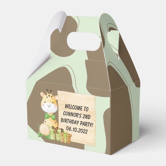 Kute Giraffe voor Toddlers Favor Box Bedankdoosjes (Voorkant Zijde)