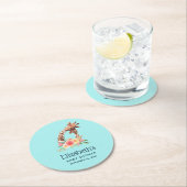 Kute Giraffe Waterverf Mam & nieuwe babydouche Ronde Kartonnen Onderzetter (Insitu)