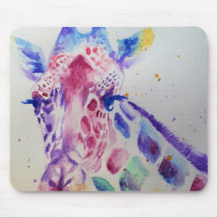 Kute Giraffe Waterverf Schildermuis Mat floral Muismat