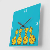 Kute Giraffe, Wild Animal Vierkante Klok (Hoek)