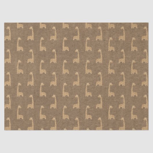 Kute Giraffes op bruine ontkoppeling Tissuepapier (Voorkant)