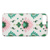 Kute girale roze groene ikat tribale patronen Case-Mate iPhone case (Achterkant (Horizontaal))