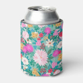 Kute girale roze & Mint hand-verfflorale vormgevin Blikjeskoeler (Blikje Voorkant)