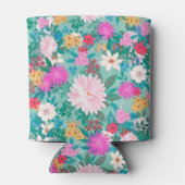 Kute girale roze & Mint hand-verfflorale vormgevin Blikjeskoeler (Achterkant)