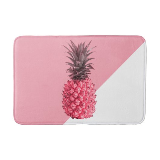 Kute girale tropische roze en witte ananas badmat (Voorkant)