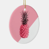 Kute girale tropische roze en witte ananas keramisch ornament (Rechts)
