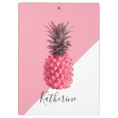 Kute girale tropische roze en witte ananas klembord (Achterkant)
