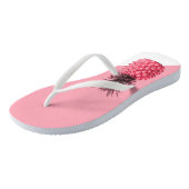 Kute girale tropische roze en witte ananas teenslippers (Schuin)