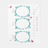 Kute girale waterverf florale triplets mijlpaal fleece deken (Voorkant)