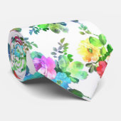 Kute girale waterverven schilderen rozen bloesem stropdas (Opgerold)