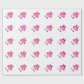 Kute girl baby shower girale roze spoelpapier cadeaupapier (Vlak)