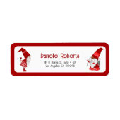 Kute girl gnome en cupid gnome etiket (Voorkant)