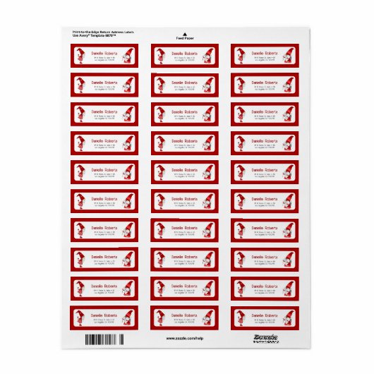 Kute girl gnome en cupid gnome etiket (Full Sheet)