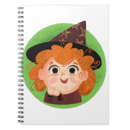 Kute girl in een hekstok notitieboek