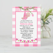 Kute Girl in het Baby shower Heart Tree Kaart (Staand voorkant)