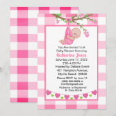 Kute Girl in het Baby shower Heart Tree Kaart (Voorkant / Achterkant)