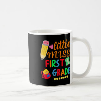 Kute Girl Little Miss First Grade Terug naar schoo Koffiemok
