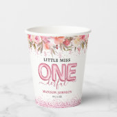 Kute Girl Little Miss One-derful 1st Birthday Papieren Bekers (Voorkant)