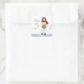 Kute Girl met adem en licht Vierkante Sticker (Tas)