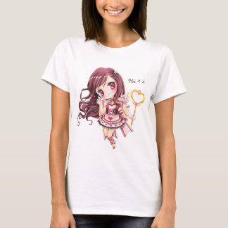 Kute girl met hartstok in roze lolita jurk