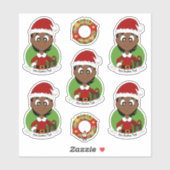 Kute girl met korte zwarte cartoon sticker (Vel)