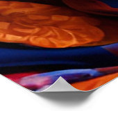 Kute girl met oranje bloemen poster (Hoek)