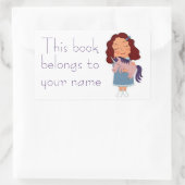 Kute girl met sticker van de sjabloon van een eenh (Tas)