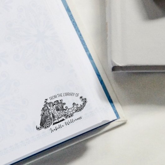 Kute Girl met vogels, uit de bibliotheek van, boek Rubberstempel