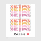 Kute Girl Power Peace Sign Sticker (Vel)