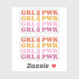 Kute Girl Power Peace Sign Sticker
