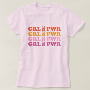 Kute Girl Power Peace Sign T-shirt