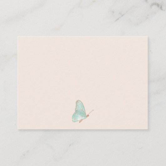 Kute girl roze een klein butterfly diaper raffiné informatiekaartje (Achterkant)