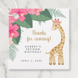 Kute girl tan en bruine giraffe bedankt je bedankjes labels