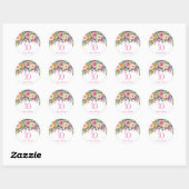 Kute Girls 10e verjaardag Pink Flower Peach Ronde Sticker (Vel)