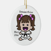 Kute Girl's Karate-kerstversiering Keramisch Ornament (Rechts)