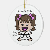 Kute Girl's Karate-kerstversiering Keramisch Ornament (Links)