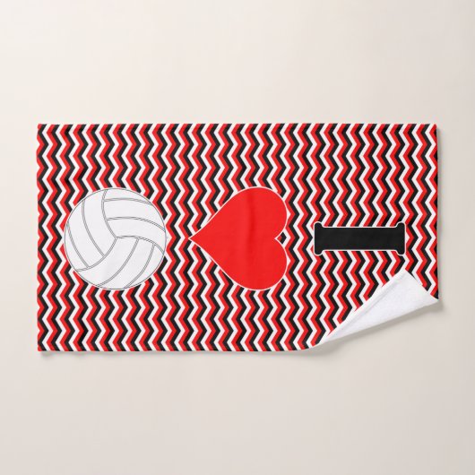 Kute Girls Volleyball Player Bathroom Towel Set Bad Handdoek (Handdoek)