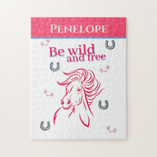 Kute Girls zijn vrij en vrij decoratief paard Legpuzzel
