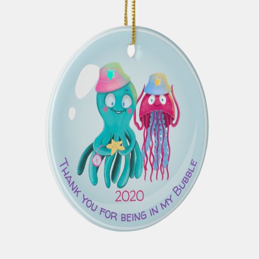 Kute Girly bedankt dat je in mijn steunbubbels ben Keramisch Ornament (Rechts)