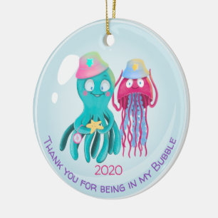 Kute Girly bedankt dat je in mijn steunbubbels ben Keramisch Ornament