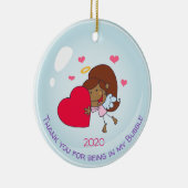 Kute Girly bedankt dat je in mijn steunbubbels ben Keramisch Ornament (Rechts)