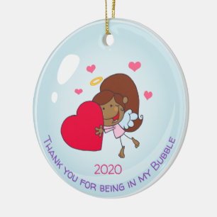 Kute Girly bedankt dat je in mijn steunbubbels ben Keramisch Ornament